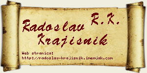 Radoslav Krajišnik vizit kartica
